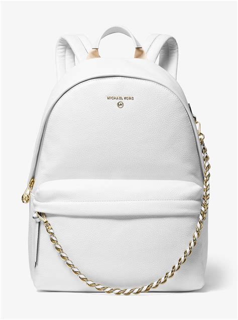 michael kors white leather backpack|Michael Kors slater backpack.